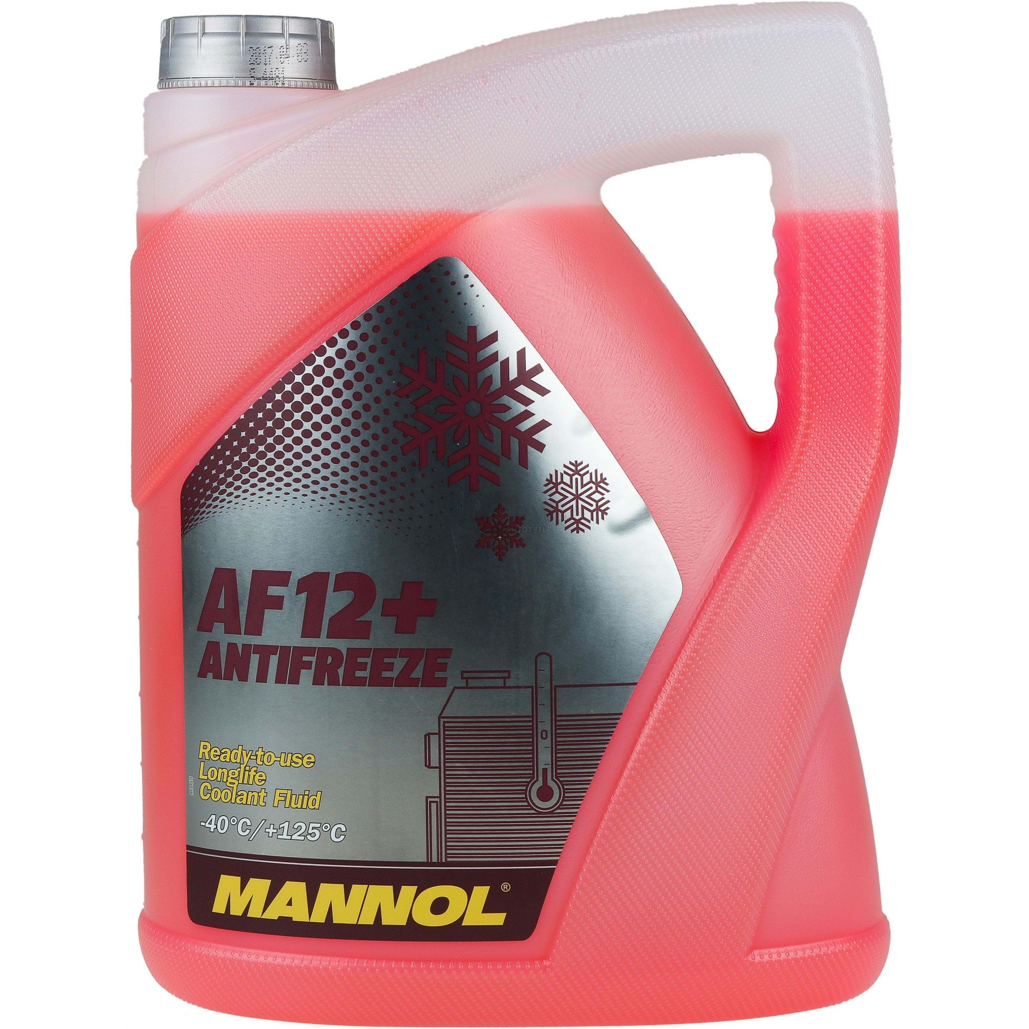 AF12+ Anti-vries/koelvloeistof ( 5 liter ) ( G12 ) Mannol ( -40°C / +125 ) ( Rood ) (4012) Mannol