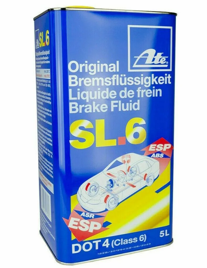 5L Remvloeistof ATE DOT4 SL.6 ABS ASR ESP Brake Fluid DOT 4 03.9901-6403.2