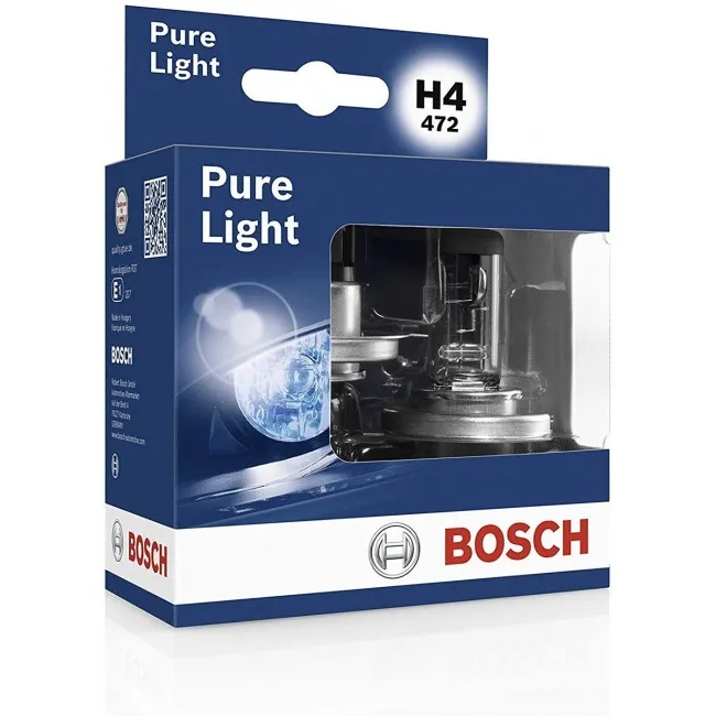 Bosch Gloeilamp H4 ( Set ) 12V 60/55W Pure Light Halogeen P43T