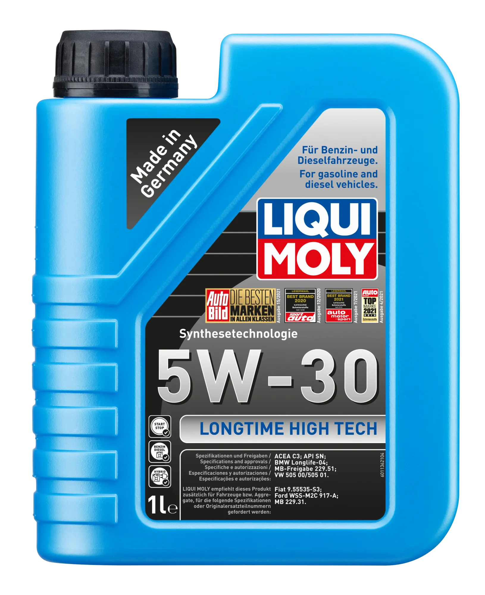 1L Liqui Moly 5W30 Longtime High Tech Synthetisch Motorolie 9506 (1L) Longlife-04 MB229.31 C3 