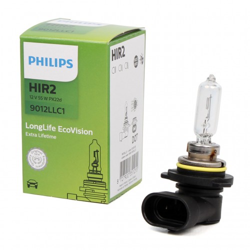 Philips Gloeilamp, HIR2 Longlife EcoVision 9012LLC1 12V 55W PX22d PHILIPS
