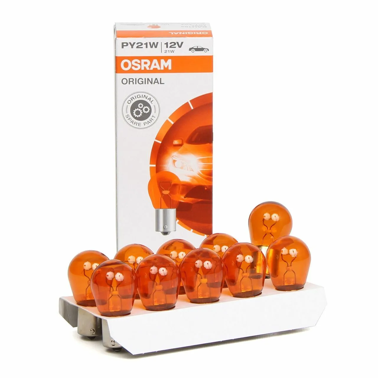 10x OSRAM 7507 Gloeilamp, PY21W knipperlamp BAU15s Oranje DOOS ORIGINAL LINE