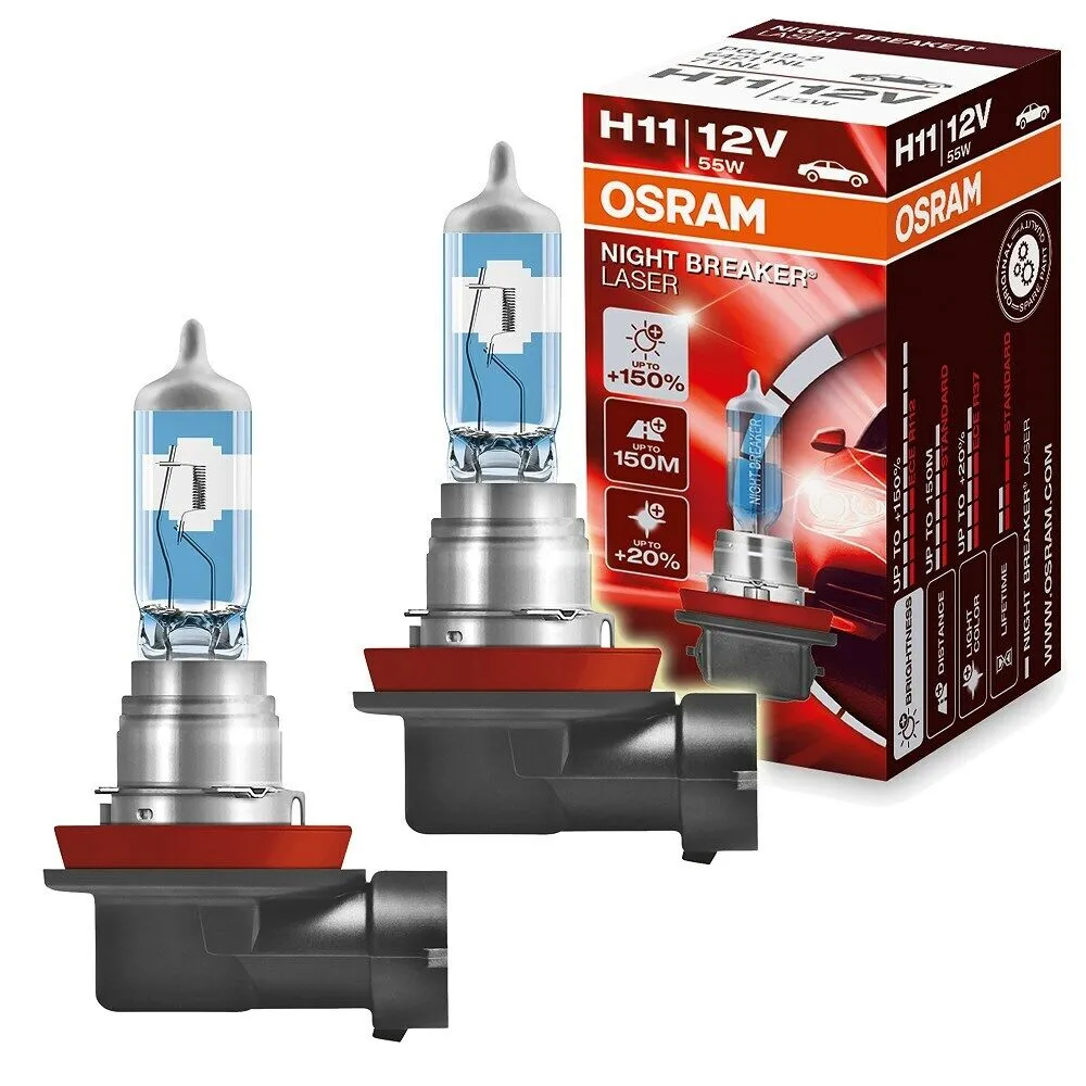 H11 Osram Night Breaker Laser 150% meer licht 12V 55W 64211NL-HCB pgj19-2 Per doos 2 stuks!