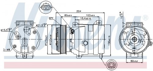 Compressor, airconditioning NISSENS